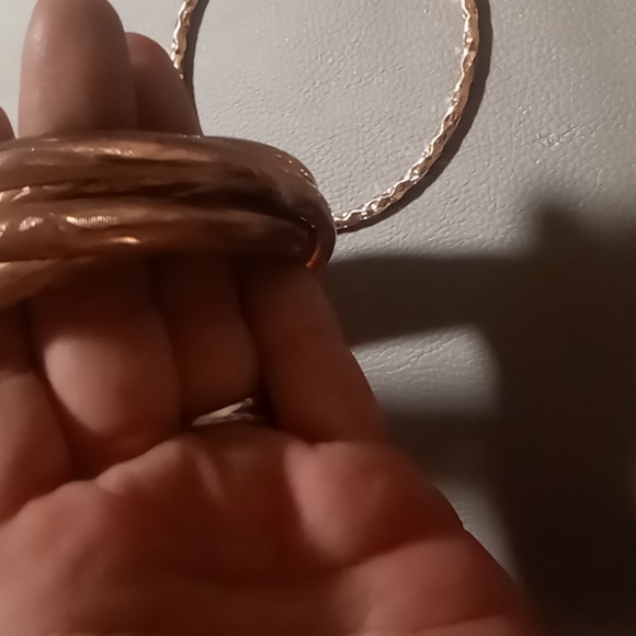 2 copper bangle bracelets .5 layer bangle & a single.size 9 - Picture 5 of 7